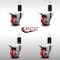 Service Caster 3'' SS Red Poly Swivel 1-5/8'' Expanding Stem Caster Set Total Lock Brake, 4PK SCC-SSEXTTL20S314-PPUB-RED-158-4 - alternate 4